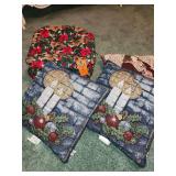 Christmas pillows and 3 chair cushions
