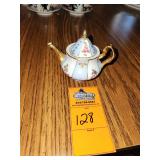 Vintage miniature decorative porcelain teapot