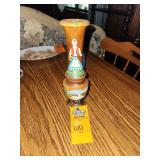 Hand-Painted Turned Wooden Folk Art Vase