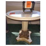 Marble Top Pedestal Accent Table