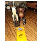Hand-Painted Wooden Nun Figurines and candle holder