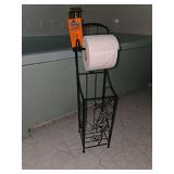 Metal standing toilet paper holder
