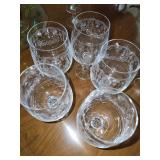 Czechoslovakian Bohemian crystal glasses set of 5