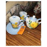 Yellow Rose and Butterfly Tea Set