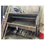 Wooden Tool Cabinet & Assorted Steel/Contents