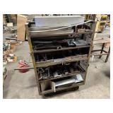Steel Cart/Rack & Assorted Steel Contents