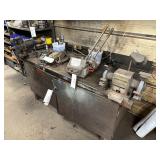 Steel Top Wood Cabinet w/ Vise & Bench Grinder
