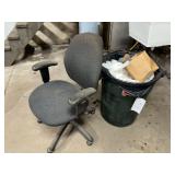 Chair & Trash Bin