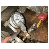 Assorted Valves, Gauges, Compressor, Misc.