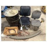 Office Chairs, Barrel, Electric Cord, Misc.