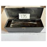 Black metal tractor tool box - new