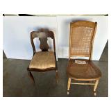 1 cane rocking chair / one padded seat chair