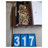 SHOE BOX 1/2 FULL GOLF TEES & BALL MARKERS SHOE BOX 1/2 FULL GOLF TEES & BALL MARKERS