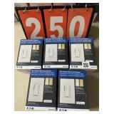 (5) EATON WI-FI SMART UNIVERSAL DIMMER SWITCHES (5) EATON WI-FI SMART UNIVERSAL DIMMER SWITCHES
