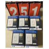 (5) EATON WI-FI SMART UNIVERSAL DIMMER SWITCHES (5) EATON WI-FI SMART UNIVERSAL DIMMER SWITCHES