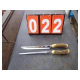 CASE XX 2PC. STAG HANDLED CARVING KNIFE/STONE CASE XX 2PC. STAG HANDLED CARVING KNIFE/STONE