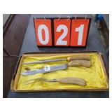 CASE XX 3 PC. STAG HANDLED CARVING SET