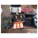 6 VARIOUS PURSES/HSND BAGS & SHOES 6 VARIOUS PURSES/HSND BAGS & SHOES