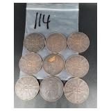 (9) DEADWOOD SALOON .25 CENT COINS LAS VEGAS