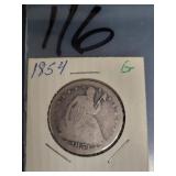 1854 SEATED LIBERTY HALF DOLLAR