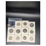 12 VARIOUS WARTIME JEFFERSON NICKELS