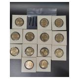 13 GEORGE WASHINGTON DOLLAR COINS