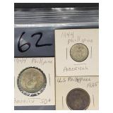 3 VARIOUS U.S. PHILLIPINE COINS 1925-1944