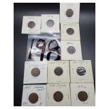 (9) VARIOUS DATES INDIAN HEAD PENNIES