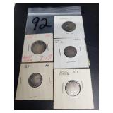 1886 1831 1827 1820 1833  BUST DIME LOT