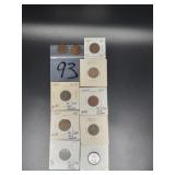 10 VARIOUS DATE INDIAN HEAD PENNIES