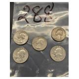 5 BICENTENNIAL 1776-1976 QUARTERS