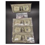 4 $1 SILVER CERTIFICATES 1957