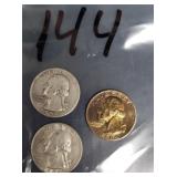 1959 & (2) 1964 SILVER QUARTERS