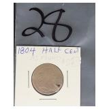 1804 UNITED STATES 1/2 CENT COIN