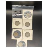 (6) VARIOUS V-NICKELS
