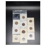 10 VARIOUS DATE INDIAN HEAD PENNIES