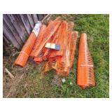 VARIOUS ROLLS ORANGE PLASTIC SNOW FENCE