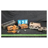 GROUP LOT OF METAL TOY TRUCK PARTS