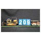 BUDDY L TRANSPORTER & TONKA BULLDOZER METAL TOYS