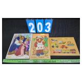 3 FISHER PRICE WOOD PUZZLES