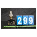 FIGURAL CERAMIC FIRE PLACE OIL LAMP