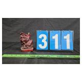 CHINESE RED RESIN DRAGON FISH VASE