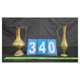 2 BRASS PITCHERS