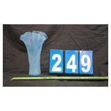 1960'S MURANO BLUE GLASS VASE 10.5' TALL