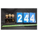 CARVED FIGURAL WINE & BOTTLE OPENER SET