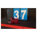 RED FENTON GLASS SHOE