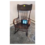 OAK PRESSED BACK ROCKING CHAIR