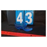 BLUE FENTON GLASS SHOE