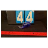 BLUE FENTON GLASS SHOE