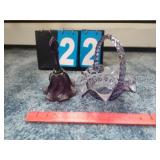 PURPLE GLASS BELL & BASKET